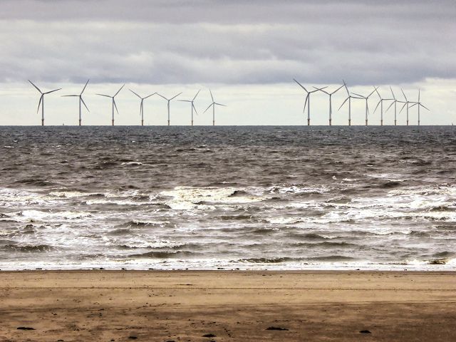 Wallasey Beach and Burbo Bank Wind Farm