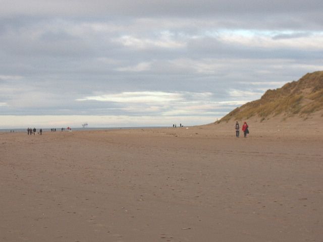 Boxing Day walkers at Formby Point