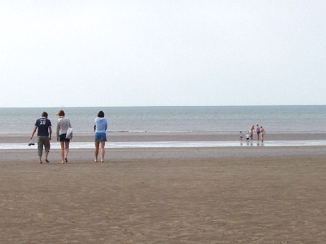 Saturday on the beach in April, Formby
