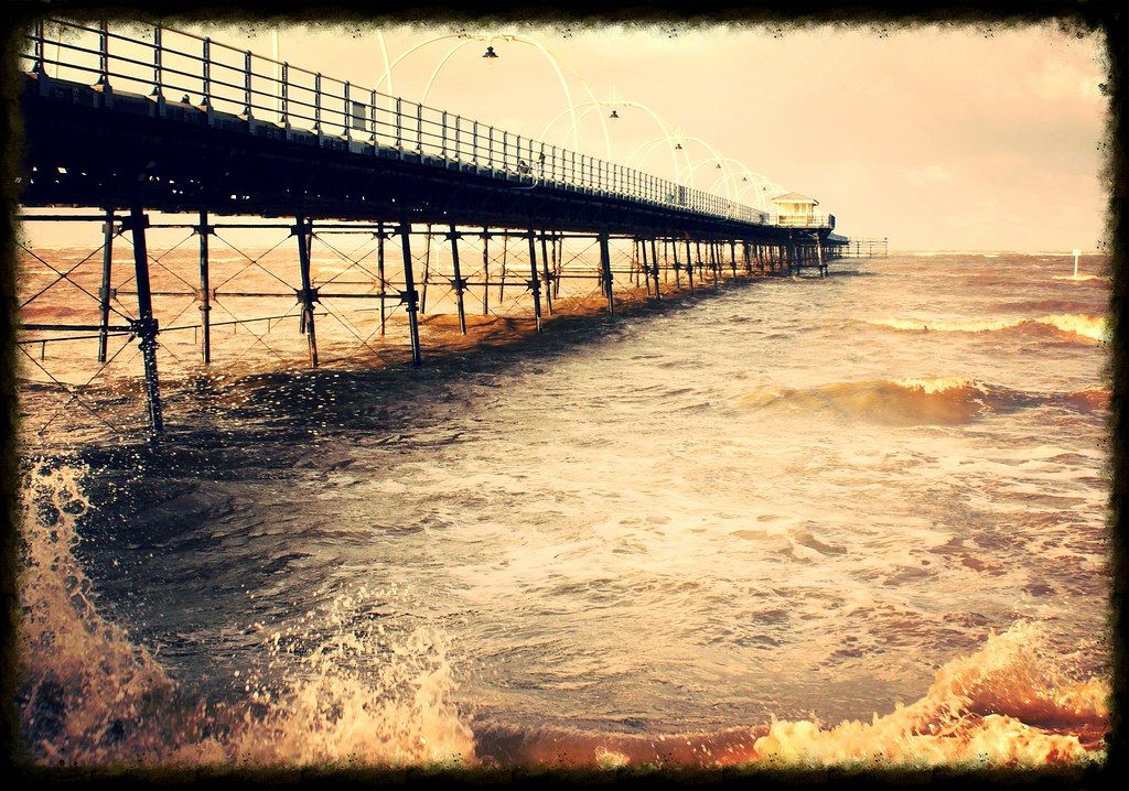 High Tide, Southport Pier, 10am 2nd November - taken with iPhone