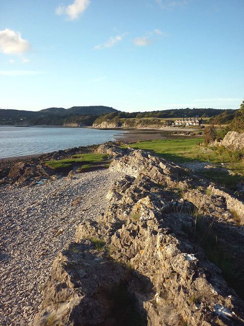 Limestone rocks on the shore south of Silverdale