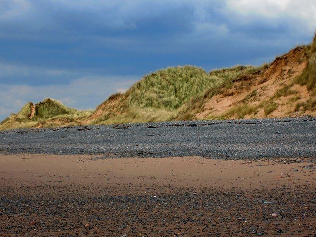 Sand dunes on the Cumbria coastal path