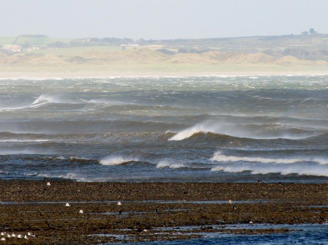 Waves breaking on Murlough Beach
