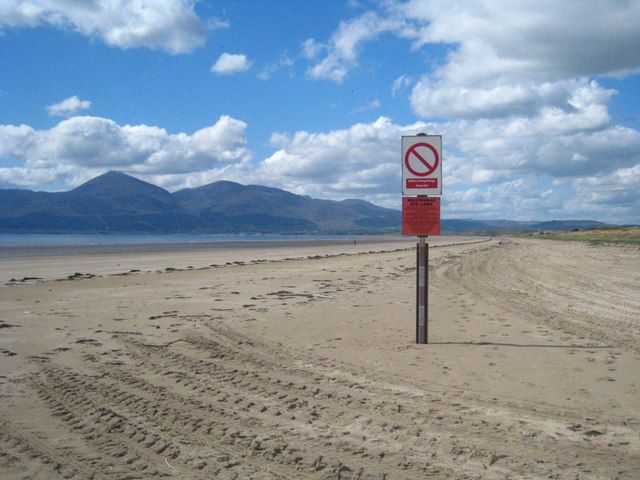 Signpost on the beach at Ballykinler Upper