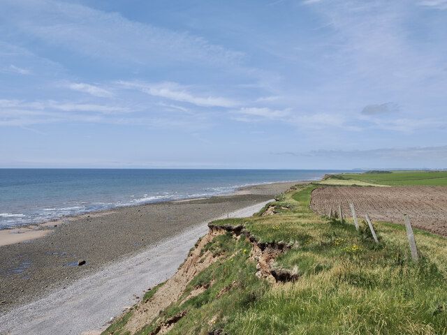 Crumbling earth cliff at Annaside Banks