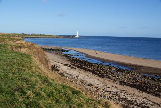 The northern end of the beach at Whitley Bay