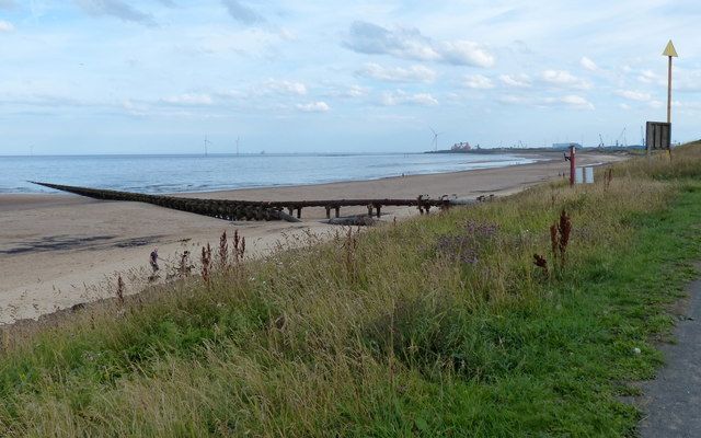 Outfall on the beach at Cambois
