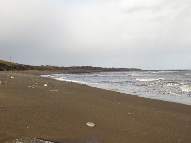 Looking north on Lynemouth Beach