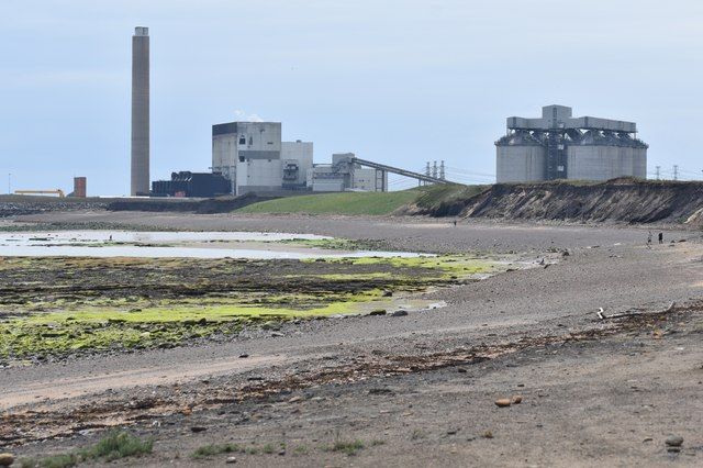 Beach view towards Lynemouth Power Station