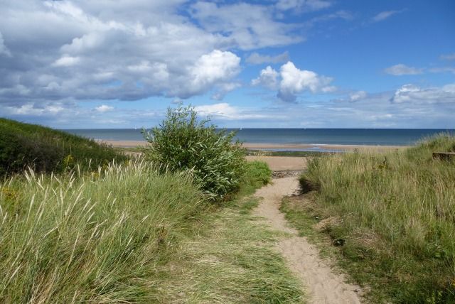Access to the beach alongside Salters Burn
