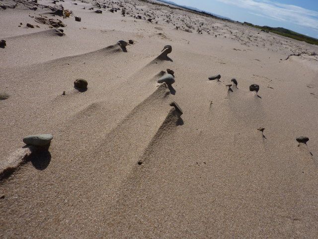 Windblown sand on the beach
