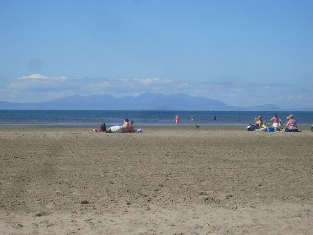 View to Arran from the beach at Ayr
