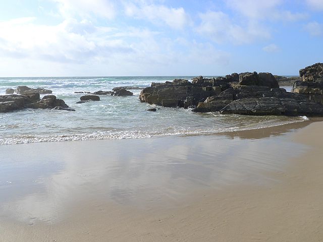 The beach at the north end of Saligo Bay