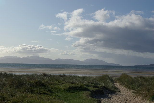 A view to the Isle of Arran from the dunes above Kilbride Bay