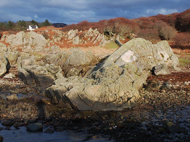 Folded rocks at Kilmory bay