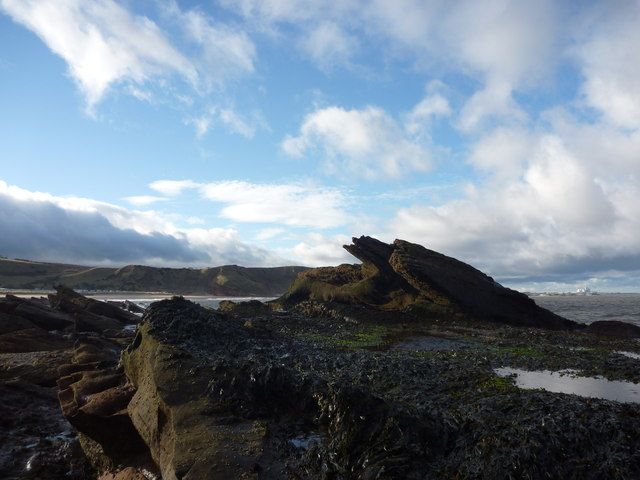 Coastal Berwickshire : Dipping Strata at Pease Bay