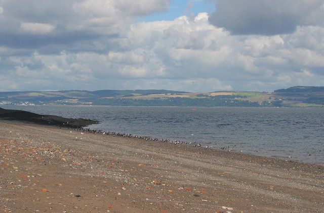 Beach on the breakwater.