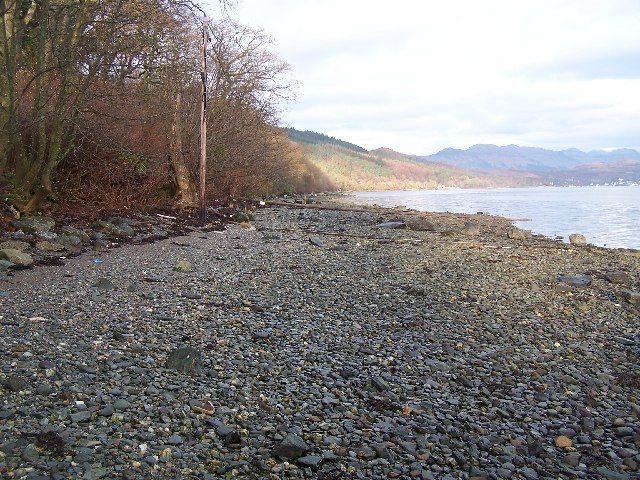Gare Loch, shoreline at Loch-na-brae
