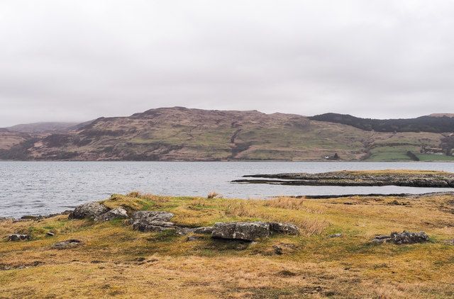 Rock outcrop near to shore of Loch na Keal