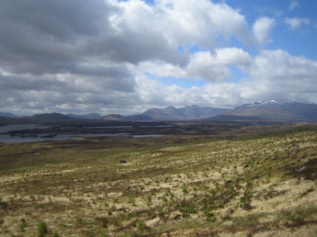 North shore of Loch Laidon, looking south west to the Black Mount