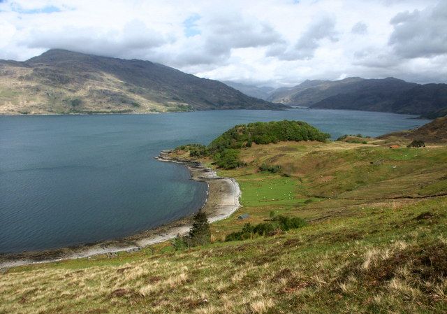 The beach at Wester Stoul from the hillside above