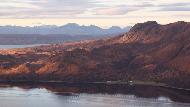 A late afternoon view across Inverie Bay