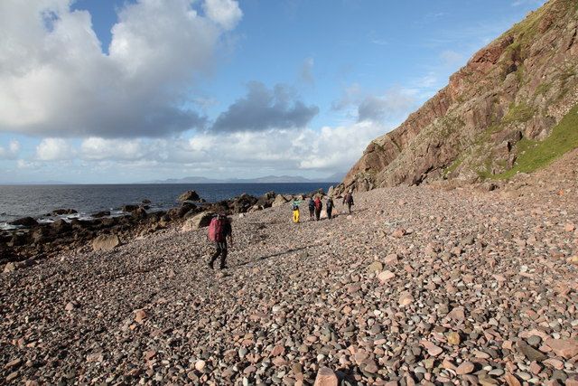 View along beach beneath Bloodstone Hill