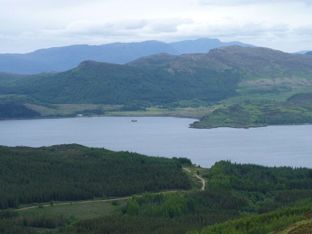 The track leading to Ardintoul with Balmacara Bay in the distance