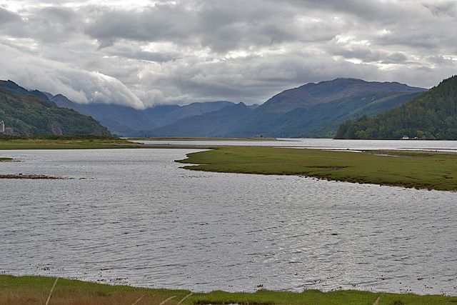 Minor road and shoreline of Loch Duich at Upper Ardelve