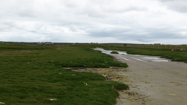 Sandy channel between two islands.