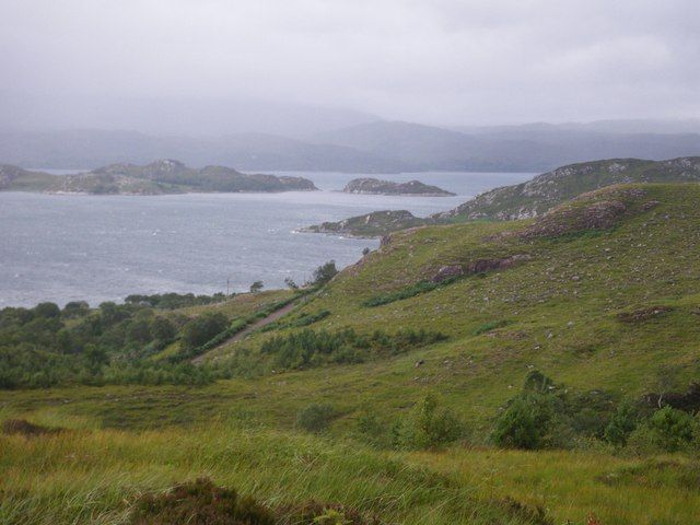 Drainage swale woodlands on north shore of Upper Loch Torridon