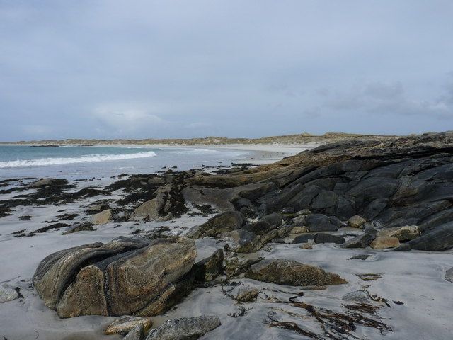 Rocks at Hanglam, and the beach beyond