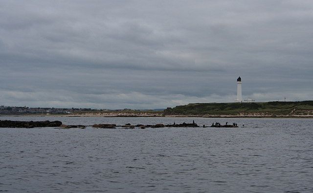A sou'easterly view of the Covesea Skerries