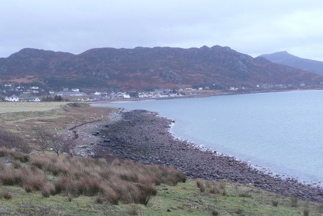 Fence, bushes and grass above Port an Lòin Mhòir