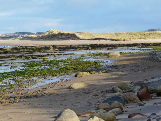 Beach near Inver, at low tide