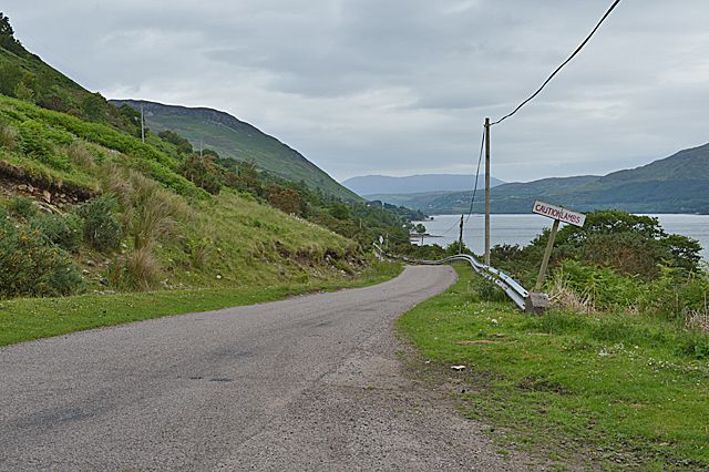 Minor road along the south-western shore of Loch Broom