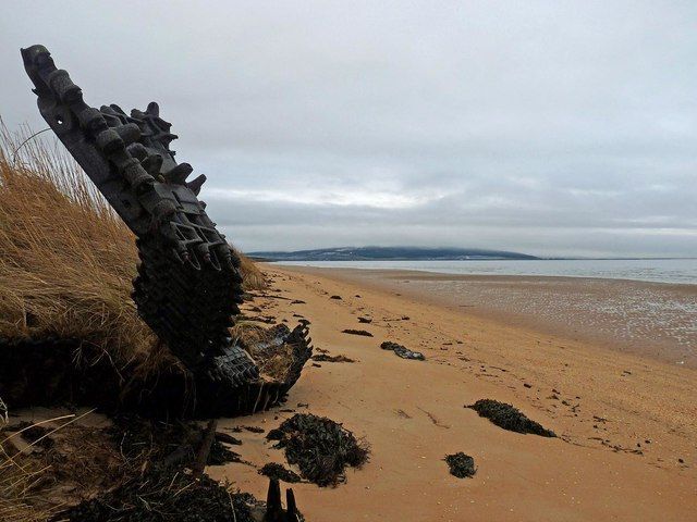 Tank track, Whiteness Sands, Ross and Cromarty