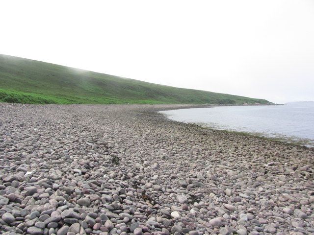 Pebble beach at Camas an Eoin. View W