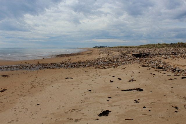 Beach beside Brora Golf Course looking South