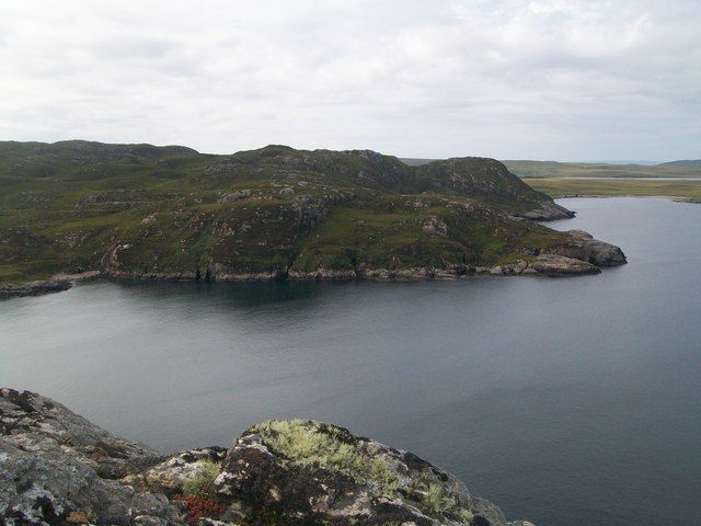 Rubha Moine, looking across Polly Bay from Creag na Speireig