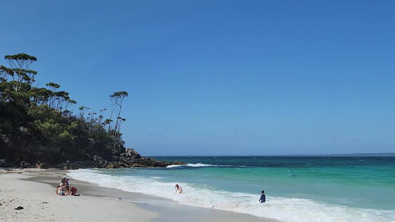 Fun on the white sand beach